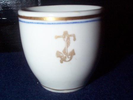 Antique US Navy Demitasse Saucer with Golden Fouled Anchor