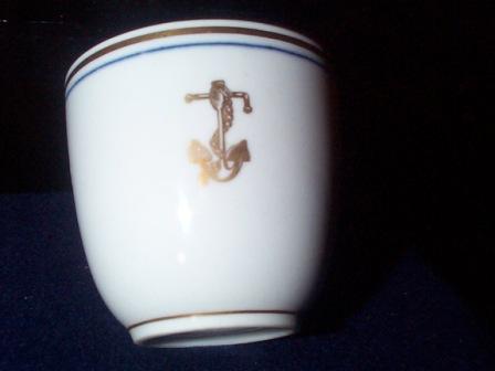Antique US Navy Demitasse Cup with Golden Fouled Anchor