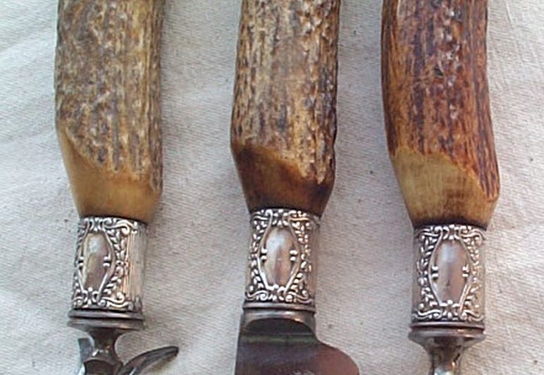 Rare Museum Quality 19th Century Civil War era 1830s-1870s US Navy Cutlery 3 Piece Carving Set