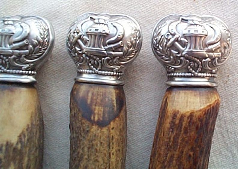 Rare Museum Quality 19th Century Civil War era 1830s-1870s US Navy Cutlery 3 Piece Carving Set