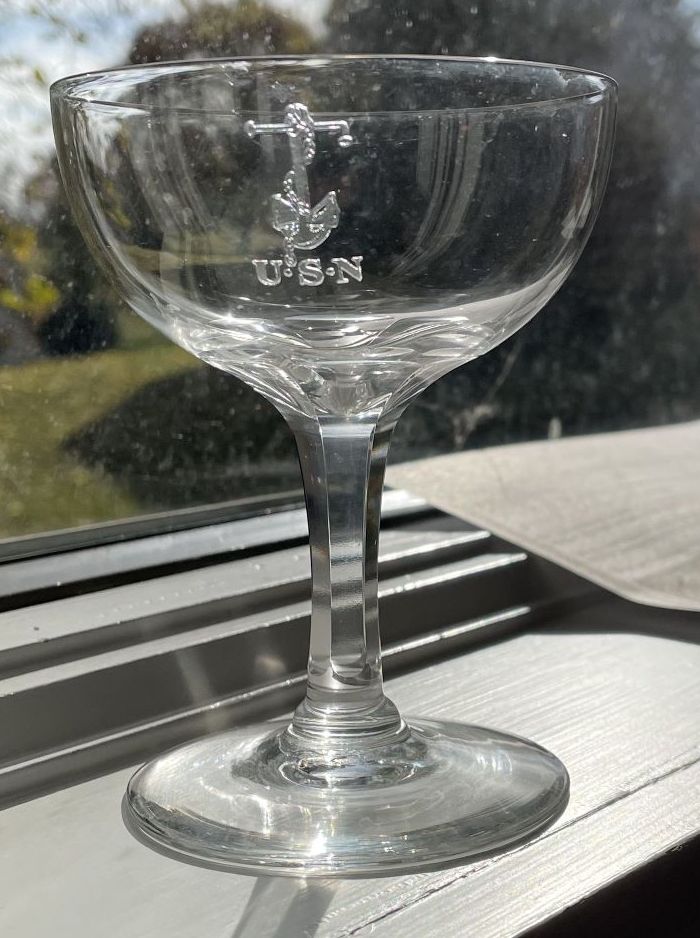us navy antique crystal glass champaigne