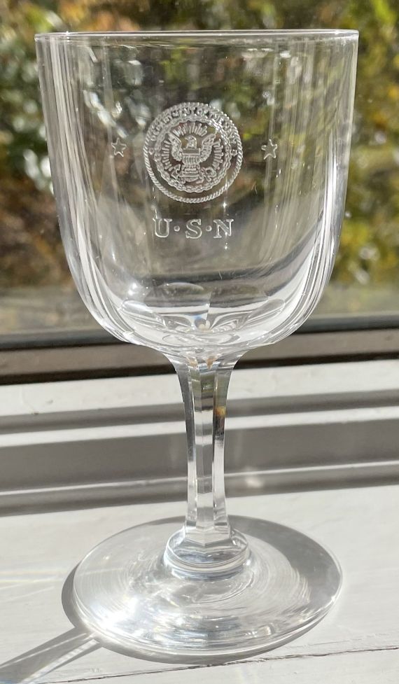 us navy antique crystal wine glass