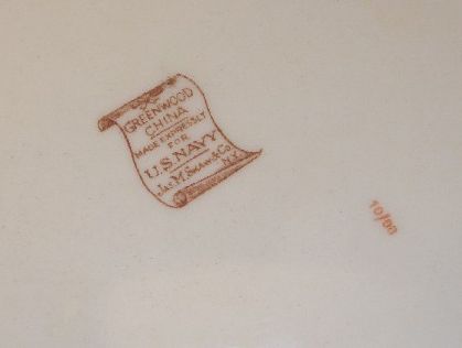 department of navy seal candy dish reception plate dated 1906