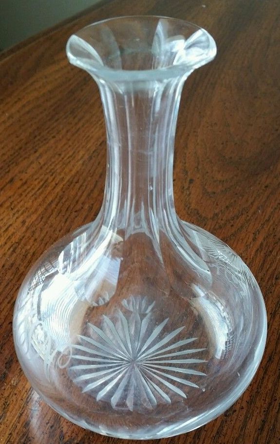 US Navy Crystal Decanter Great White Fleet and WWI Era with USN insignia and inscription