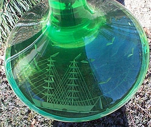 Cyrstal Decanter Great White Fleet and WWI Era with USN insignia and inscription