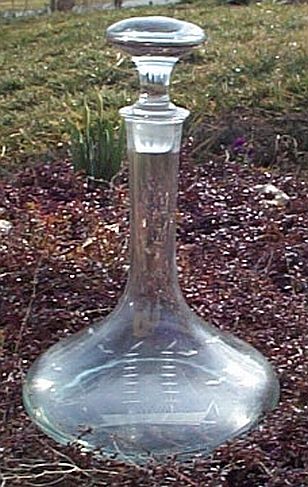 Cyrstal Decanter Great White Fleet and WWI Era with USN insignia and inscription