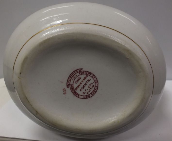 Antique US Dept of the Navy Milk or Cream Pitcher Side View