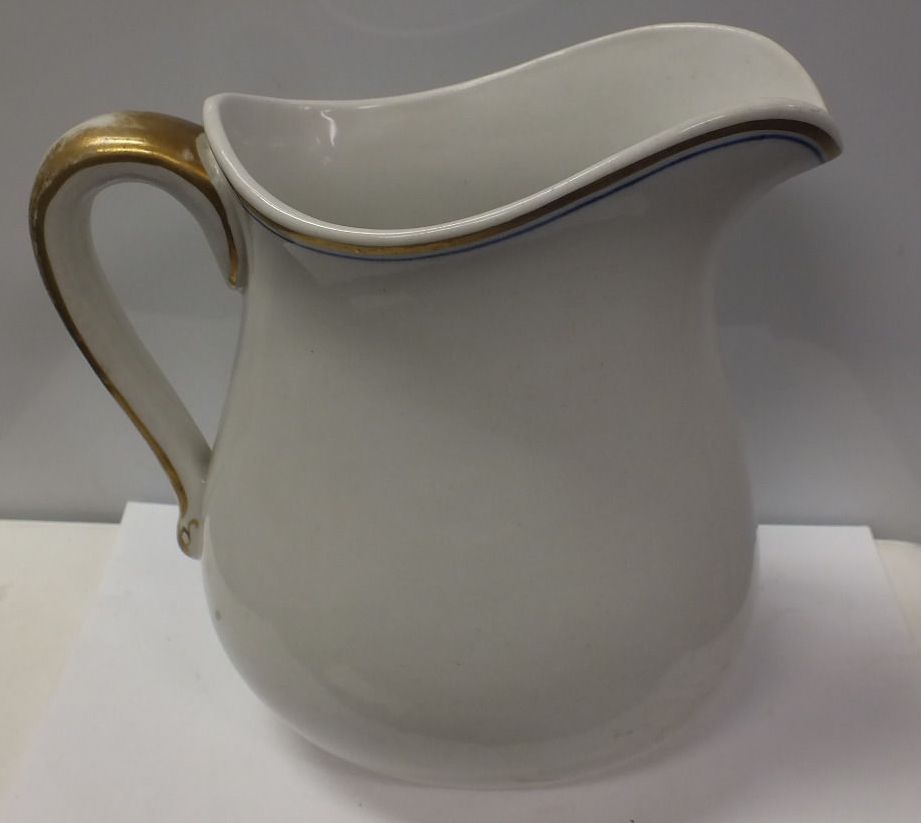 Antique US Dept of the Navy Milk or Cream Pitcher Side View