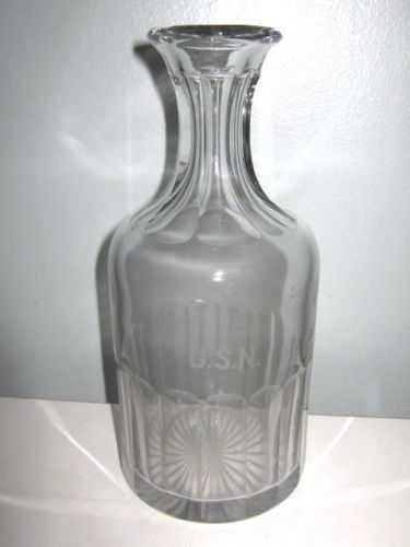 Water or Wine Glass Carafe - Great White Fleet and WWI Era with USN insignia