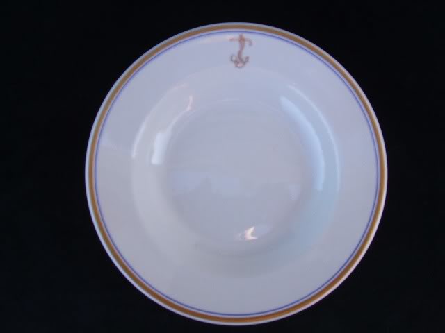 Navy Officer Mess Gold Anchor Soup Bowl