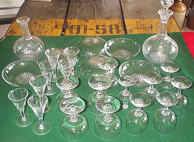 6 Vintage Crystal Port Wine Glasses, Heisey, New Era Clear, C