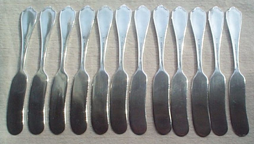 US Navy Personal Butter Knife by International Silver Co ca 1913, New Grecian Pattern with Fouled Anchor