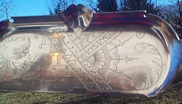 US Navy Silverplate Meat Server by Wilcox Silverplate with Stylized USN