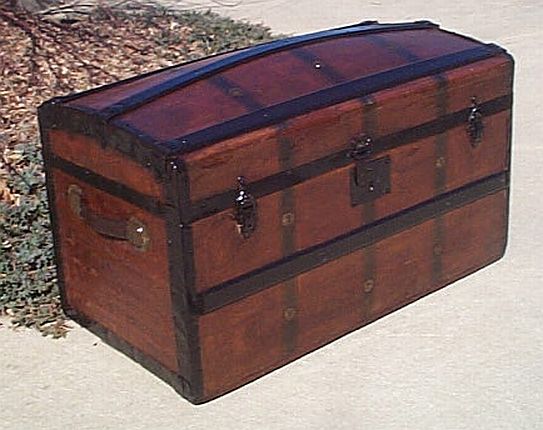 Antique Dome Top Steamer Trunk #218