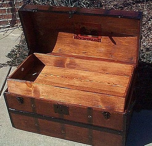 Antique Dome Top Steamer Trunk #218