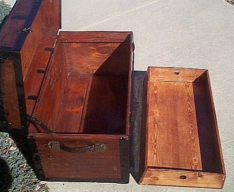 Antique Dome Top Steamer Trunk #218 