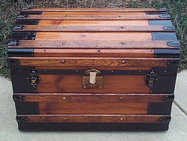 Antique Roll Top Trunk #221