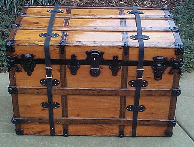 264 RAREST of the RARE!! Mid Size Restored Civil War Army Foot Locker Flat  Top Antique Trunk Identified H.L. Schuyler, Co. G. 6th PA. INF. Perfect  as a Military Retirement or Promotion