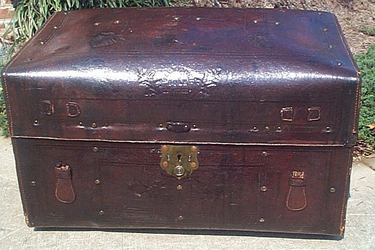 Antique dome top refurbished trunk #272