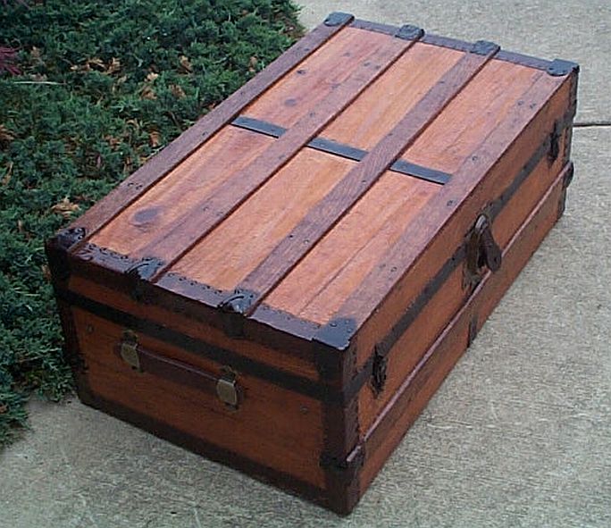 1930s Army Trunk Vintage Mid-Century Steamer Cartage Foot Locker Military  War Chest 1st Lieutenant Arlington Virginia