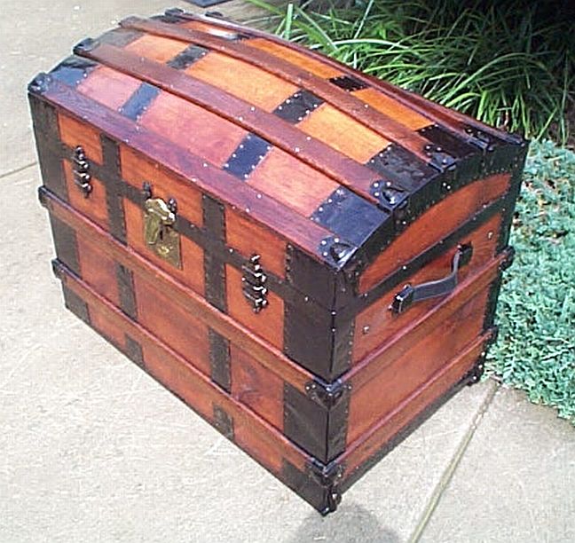 Buy Late 1700s - Early 1800s Leather And Brass Studded Dome Top Steamer  Trunk