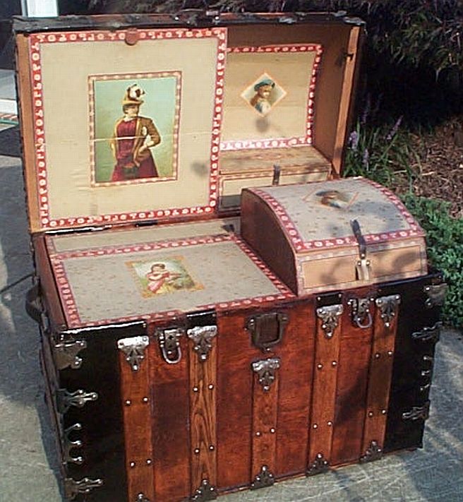 336 Restored Vintage Antique Trunks Dome Top Trunk Top Quality