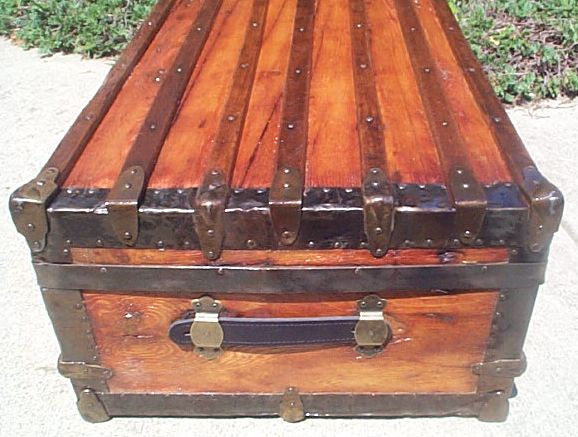 Navy Shadow box Idea For Antique Low Profile Flat Top Trunk #431