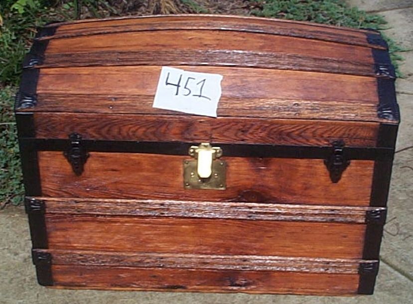 restored antique dome top trunk for sale 451