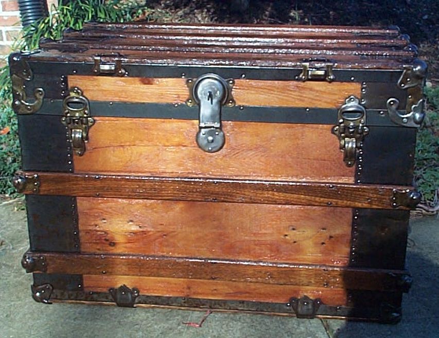 restored antique flat top trunk for sale 465