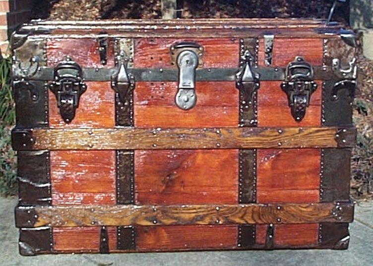 restored antique flat top trunk for sale 484