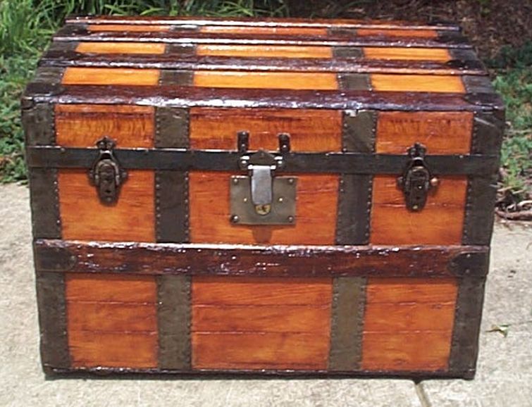 restored all wood roll top shadow box idea antique trunk for sale 564