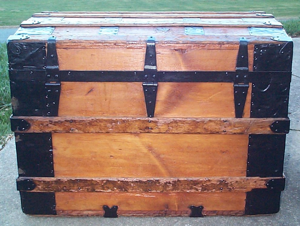 restored roll top antique trunk for sale 612