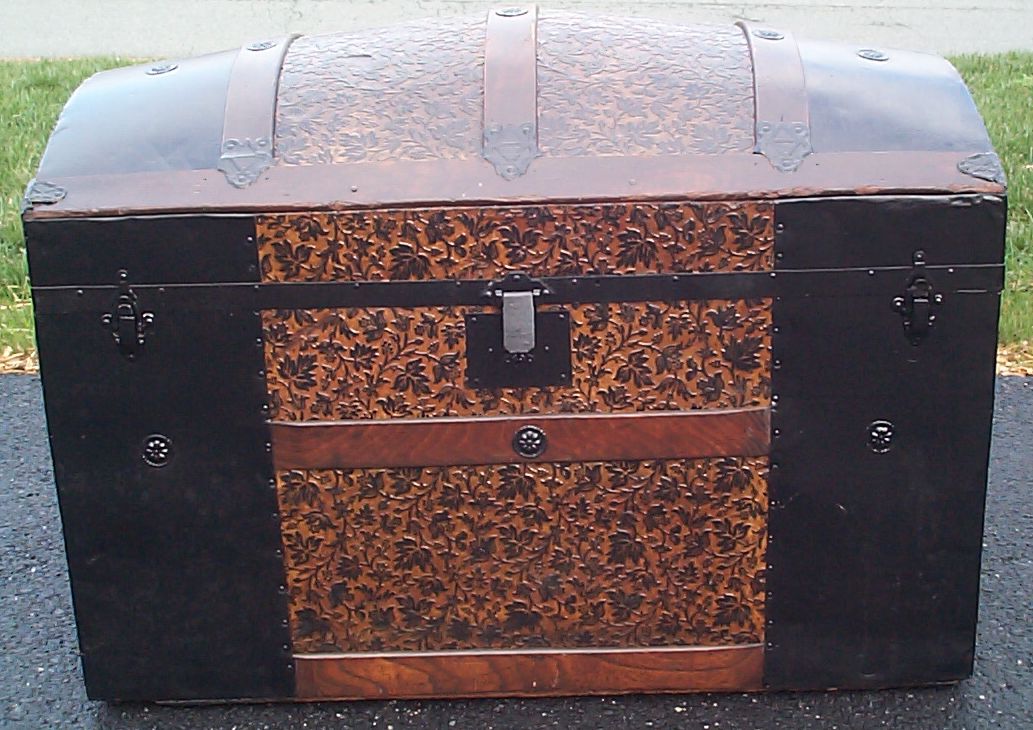 restored dome top antique trunk for sale 617