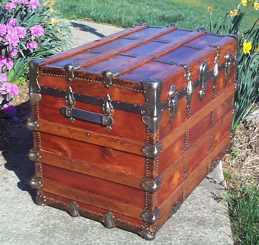 restored roll top antique trunk for sale 621