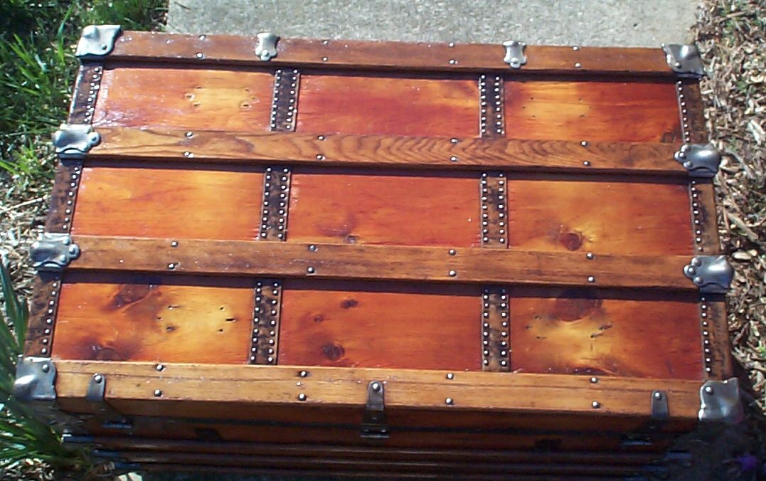 restored roll top antique trunk for sale 621