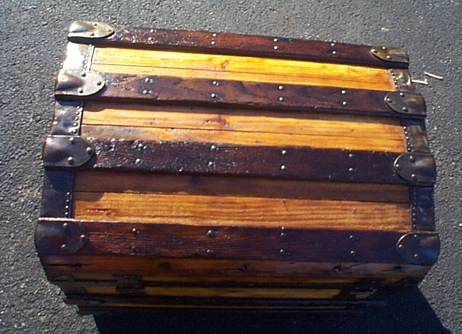 restored all wood antique trunk for sale 915