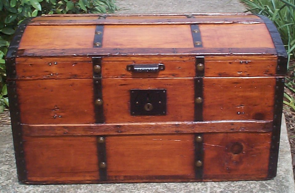 restored all wood civil war dome top antique trunks for sale 750
