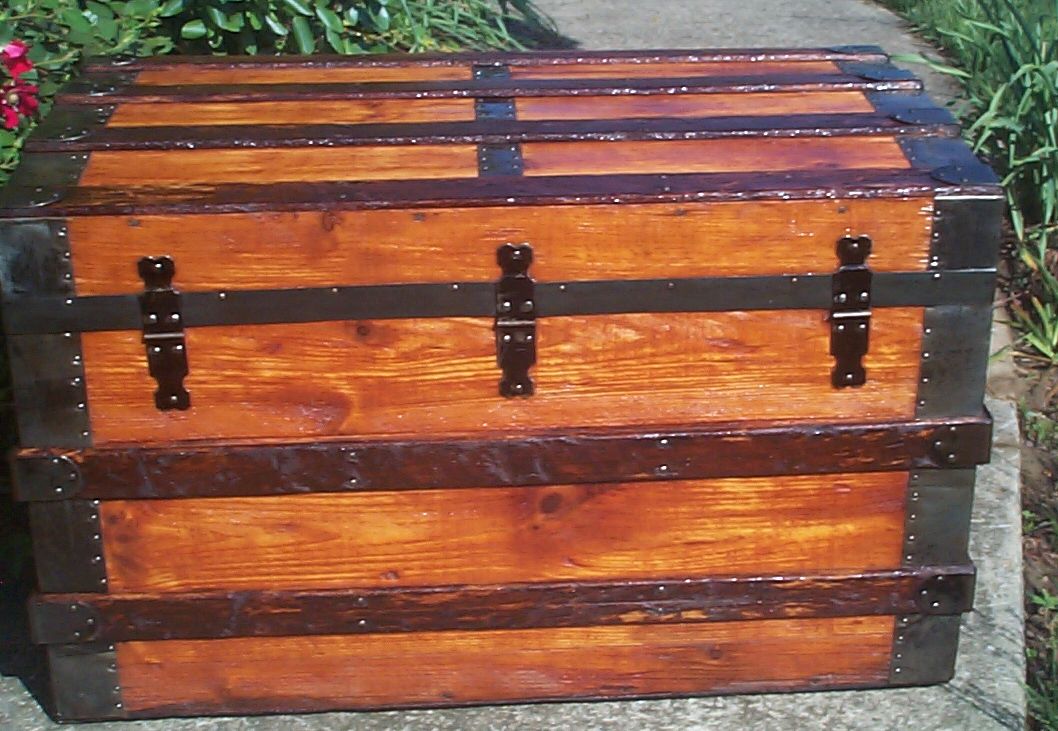 822 Restored Antique Trunks and Steamer Trunks For Sale Dome Tops