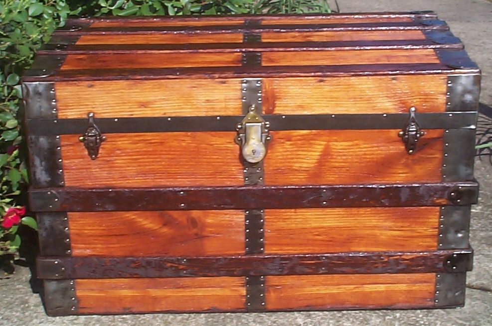 822 Restored Antique Trunks and Steamer Trunks For Sale Dome Tops