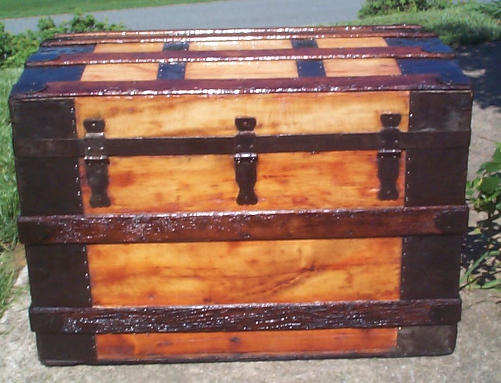 824 Restored Antique Trunks and Steamer Trunks For Sale Dome Tops