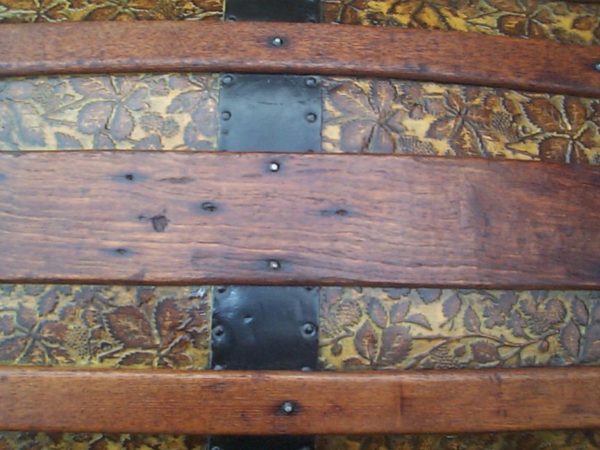 restored wood dome top antique trunk 843