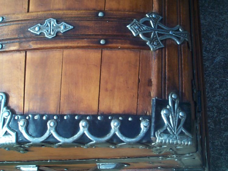 restored wood dome top antique trunk for sale 859