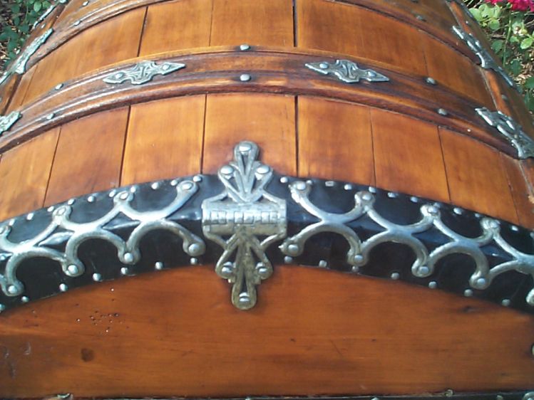 restored wood dome top antique trunk for sale 859