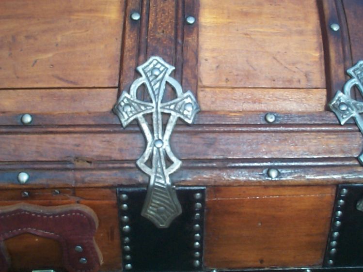 restored wood dome top antique trunk for sale 859