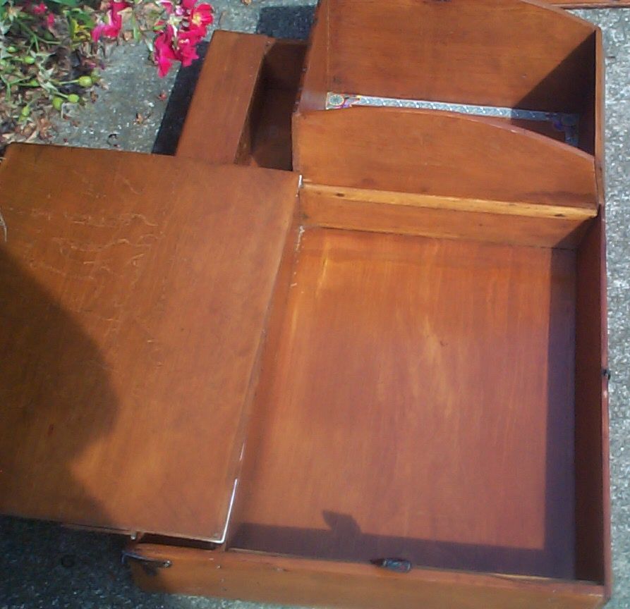 restored wood dome top antique trunk for sale 859