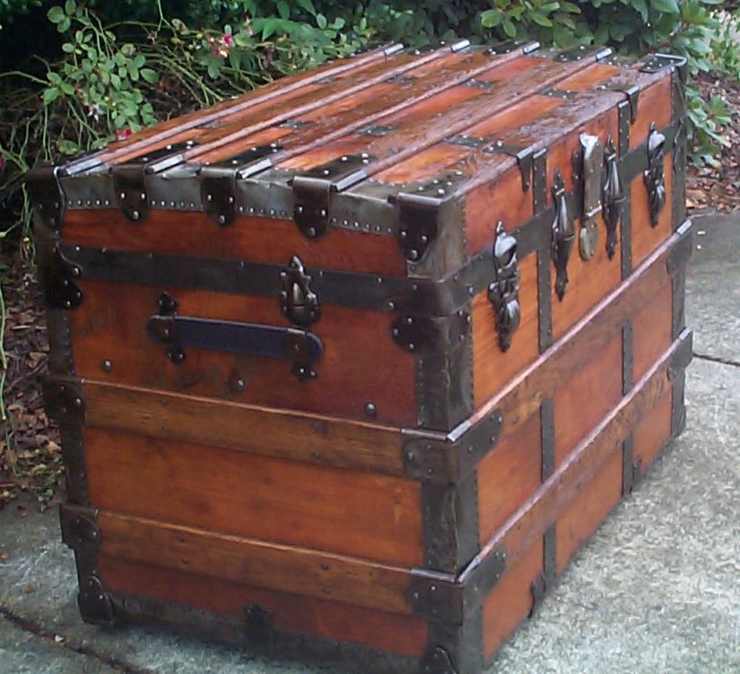862 Restored Antique Trunks and Steamer Trunks For Sale Dome Tops