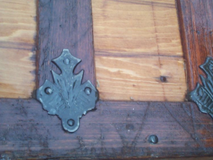 restored wood flat top antique steamer trunk 864