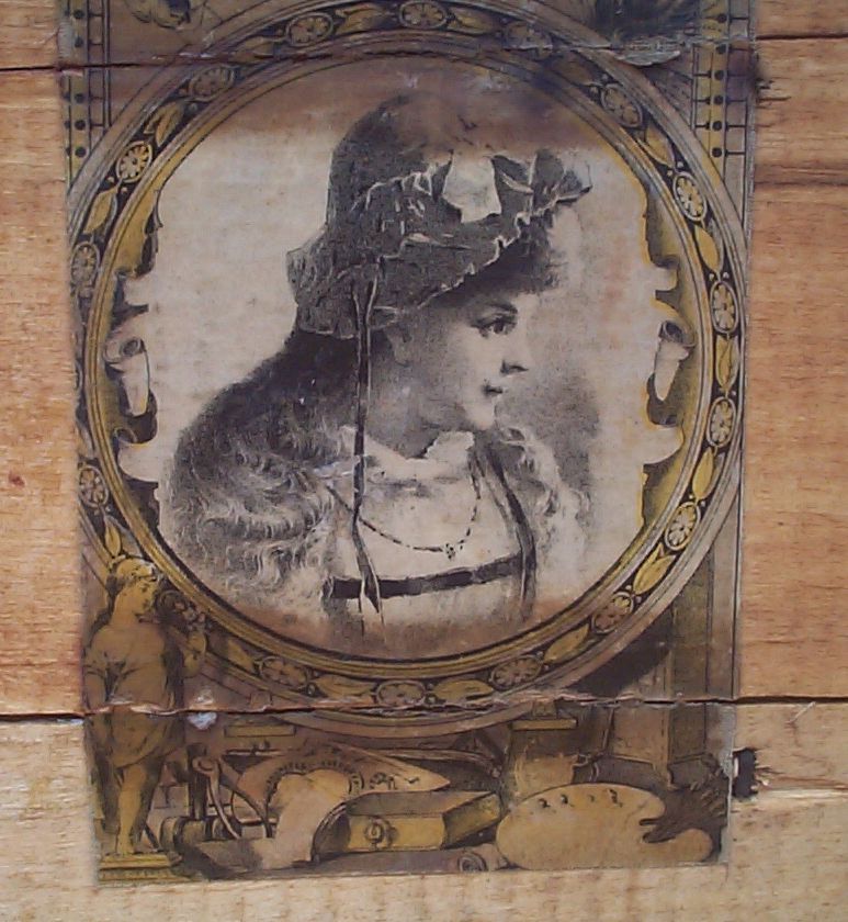 restored wood flat top antique steamer trunk 864