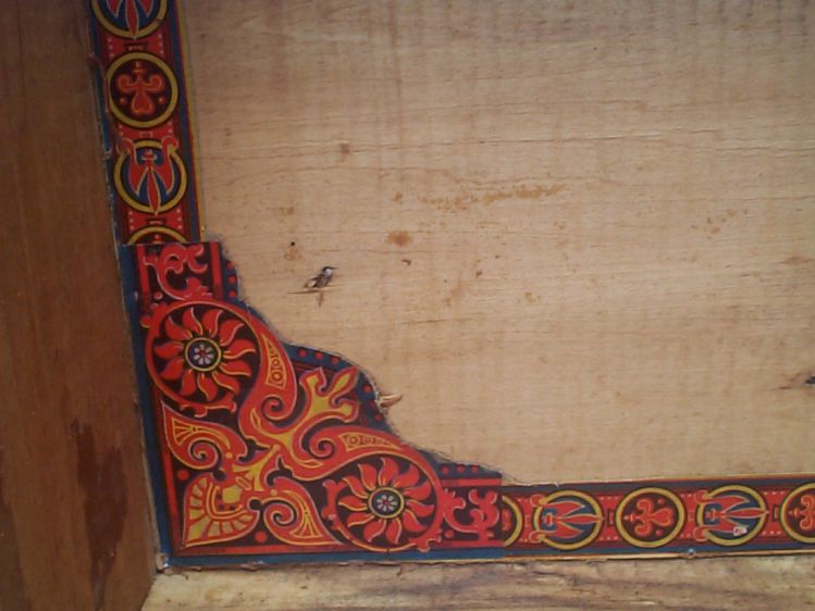 restored wood flat top antique steamer trunk 864