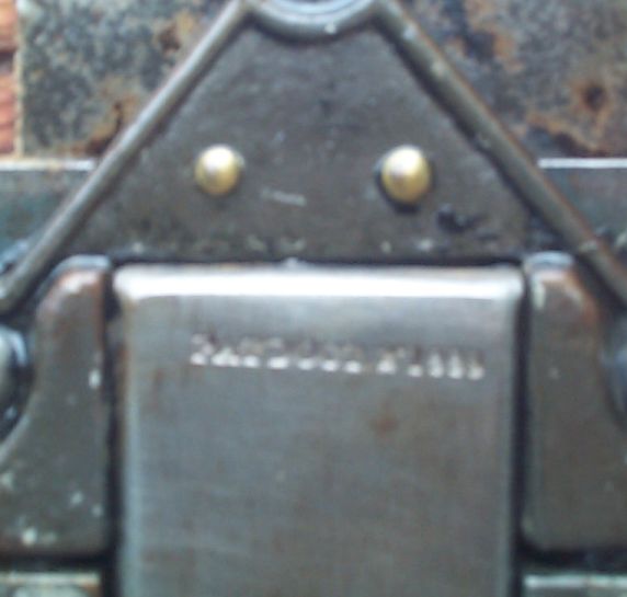 restored wood flat top antique steamer trunk 865